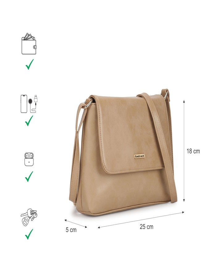 Fastrack Structured Sling Bag with Button Closure for Women | Adjustable Sling Straps | Ladies Purse Handbag | Slings for Casual Carry | Trendy Women Handbags - Image 4